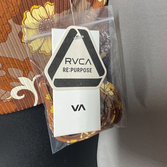 NEW RVCA Bikini Top Womens Medium brown floral swim beach summer earth - Picture 4 of 10